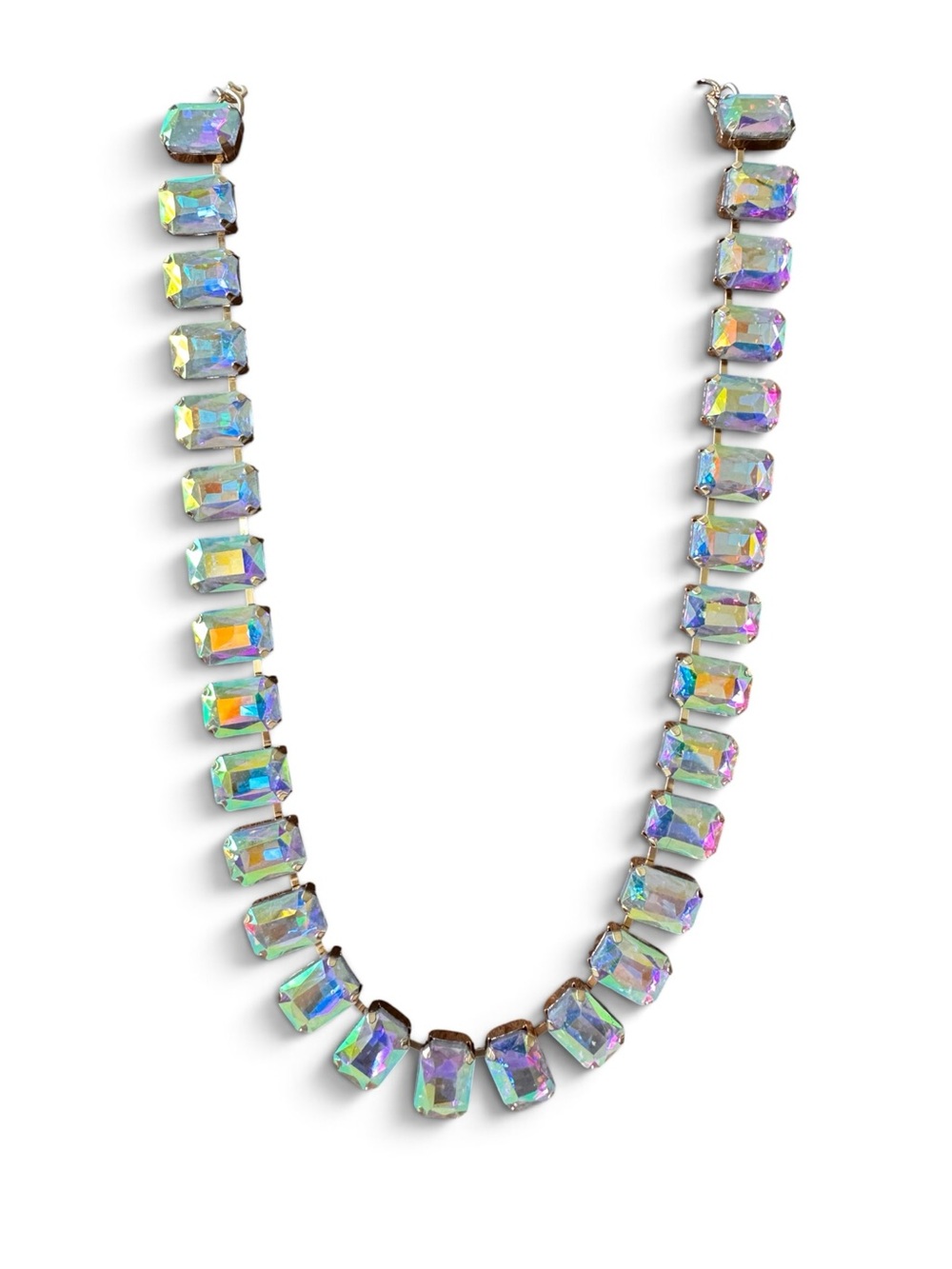 Aurora Crystal Iridescent Rhinestone Statement Necklace